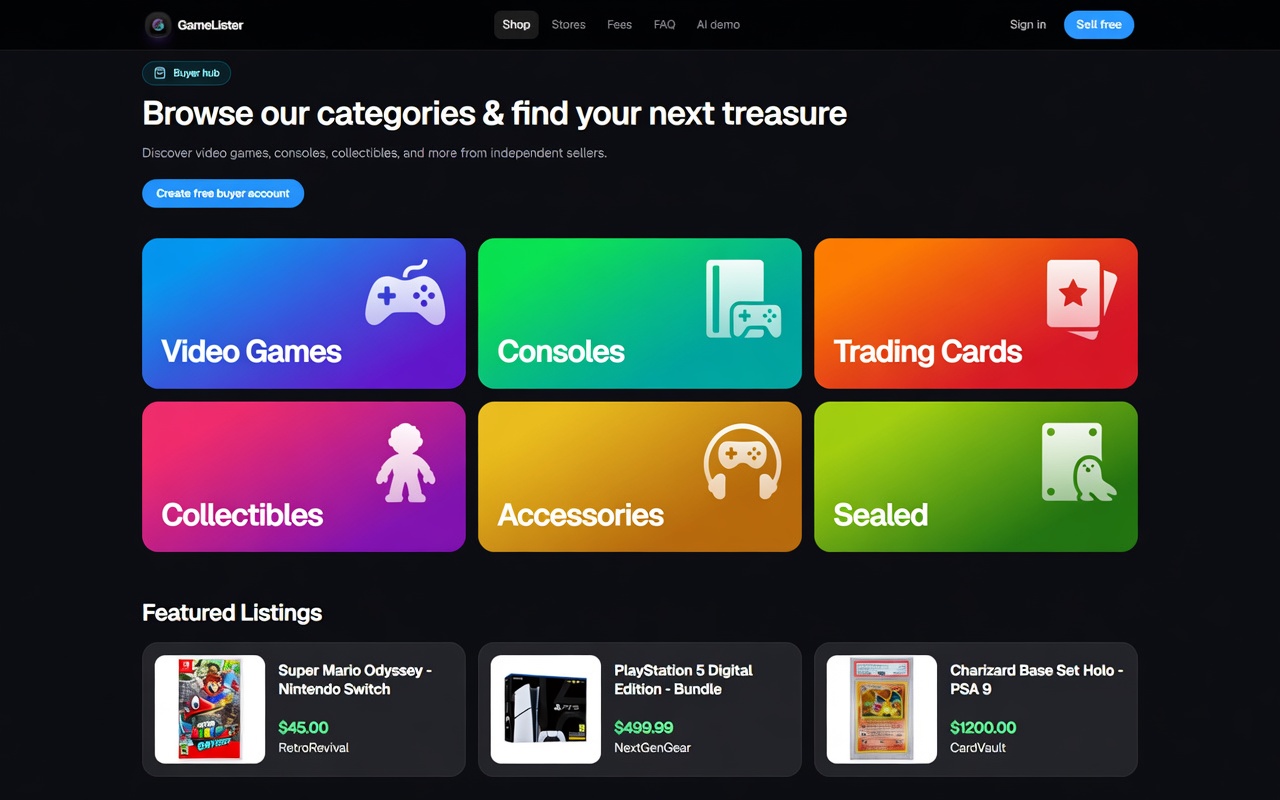 Preview of Marketplace category tiles