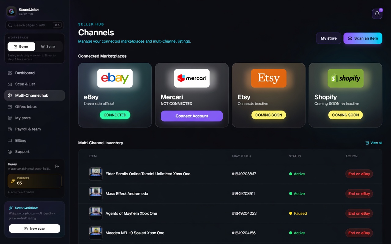 Preview of Channels · eBay hub