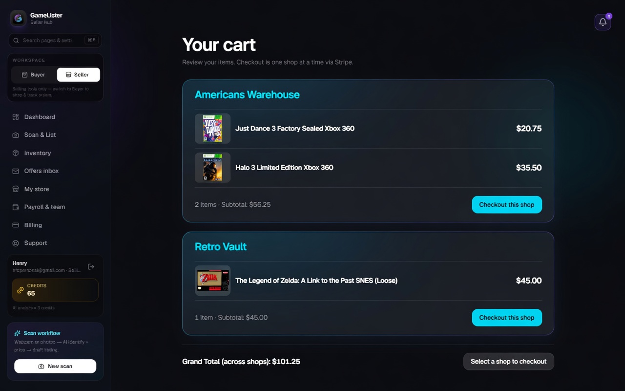 Preview of Multi-store cart